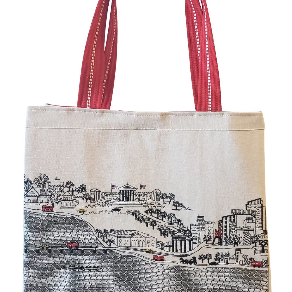 Philadelphia Embroidered Skyline Tote bag